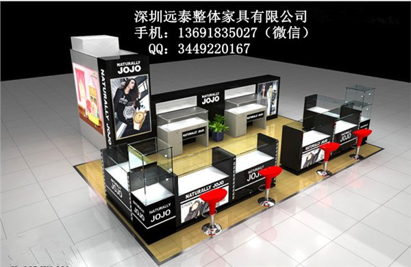 手表展柜，钟表独立柜、桌柜设计、手表店面整体展示柜