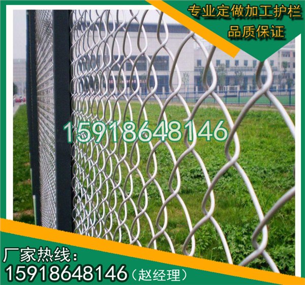 广州供应足球场围栏网 组装 包塑勾花网定做 梅州护栏网定做