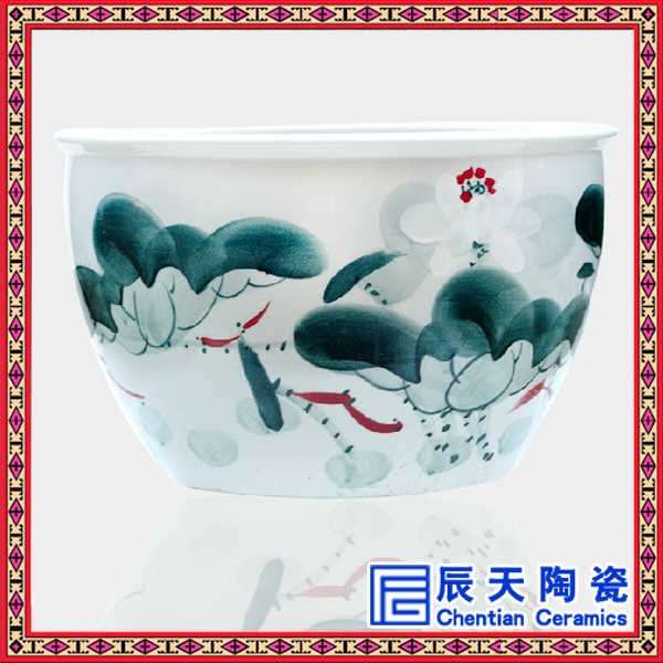 景德镇青花大缸陶瓷鱼缸特大锦鲤缸荷花缸后院摆件酒店宾馆摆件