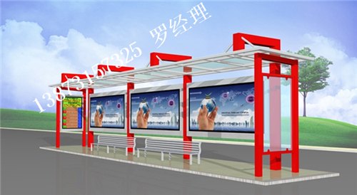 内蒙古仿古公交候车亭可来料加工，二连浩特绿色公交站台好
