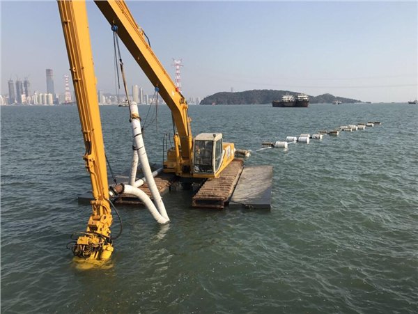 使用挖机填海围堰 液压抽沙泵