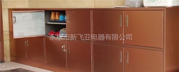 新飞亚制作的金华绿城御园门厅不锈钢箱柜