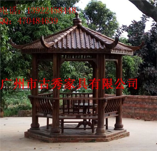 花园休闲六角凉亭
