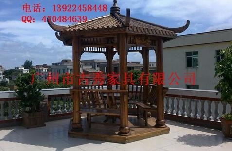 实木仿古六角亭图片大全