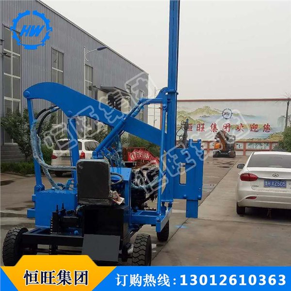 恒旺厂家直销装载式护栏打桩机公路护栏打桩机装载机改装高效优质