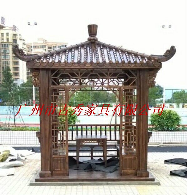 供应欧式防腐木四角六角亭子