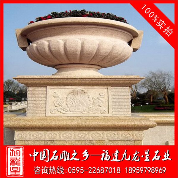 石雕花钵园林花盆花钵厂家直销