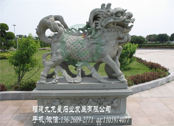 门口石雕麒麟 厂家直销石麒麟 福建青石麒麟