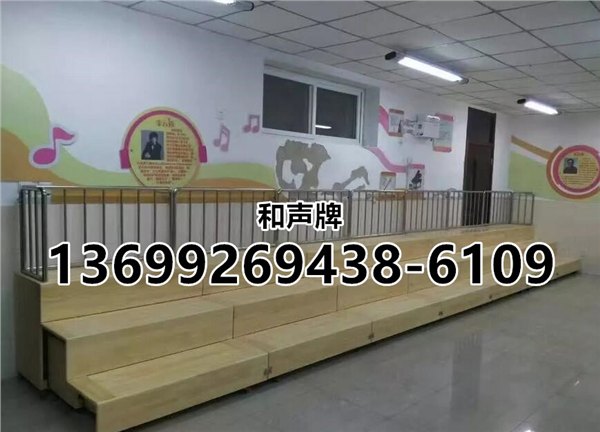 三层木质伸缩合唱台 演出合唱踏步合影台阶樟子松实木合唱阶梯