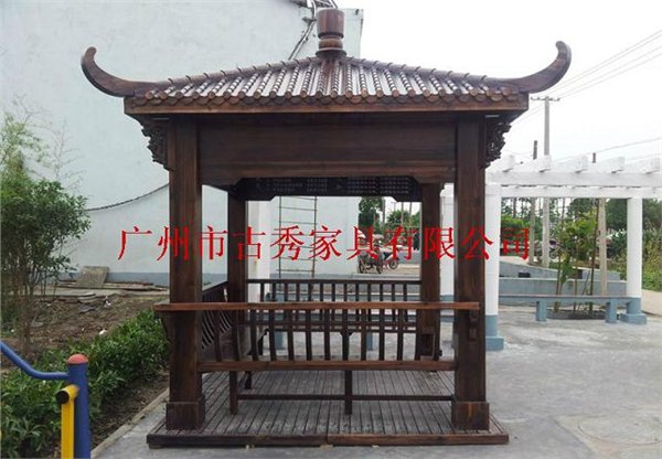 生态园景观木制四角亭子，实木六角凉亭
