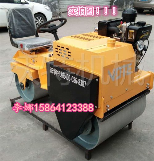 工程队超喜欢沃特座椅式震动压路机驾驶型双钢轮沟槽压实机