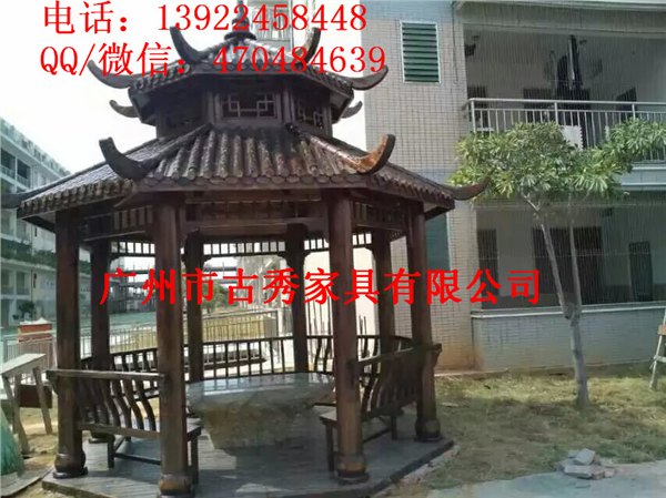 防腐木八角凉亭，八角形景观亭子