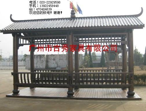 文化景观木制长廊，防腐木仿古实木回廊