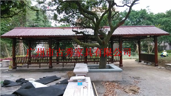 花园庭院实木廊架，防腐木仿古木制长廊