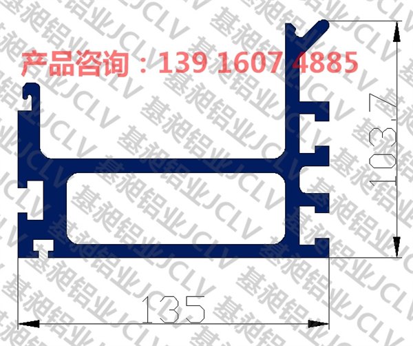 摩擦导轨线铝合金型材产品规格135103.7图