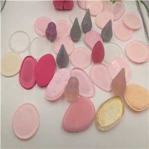 深圳鸿诚兴新品3D立体硅胶粉扑葫芦粉扑水滴粉扑绒布丝带粉扑干湿两用粉扑