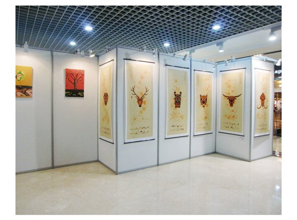 厂家直销 八棱柱屏风 书画展览 宣传展示展板 折叠展示架