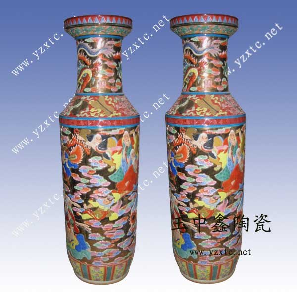 景德镇手绘微雕花瓶 乔迁礼品落地花瓶 厂家定做