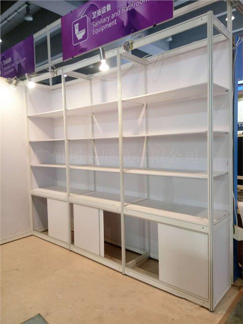 广州邦威展览有限公司承接搭建铝型材展台，精品柜立柱