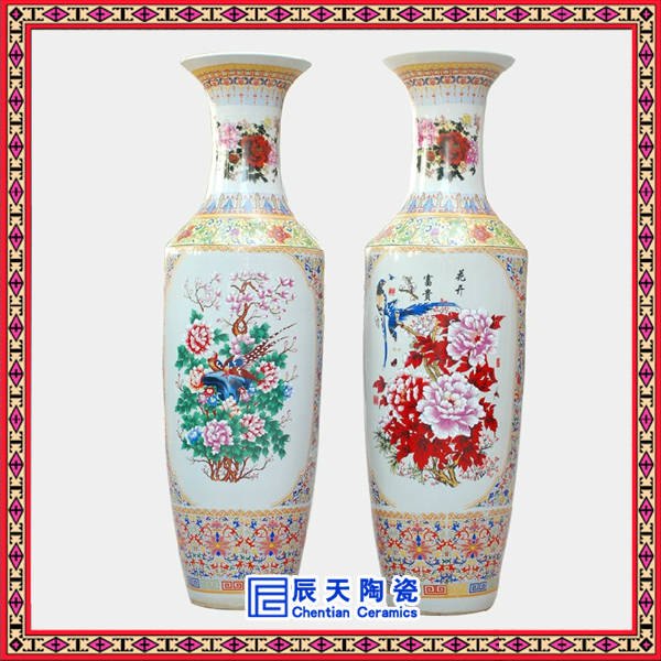 牡丹月季陶瓷花瓶 灵山秀水陶瓷花瓶
