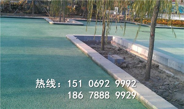 江苏高邮彩色路面 渗水路面 加LOGO路面 透水地坪 生态透水混凝土地