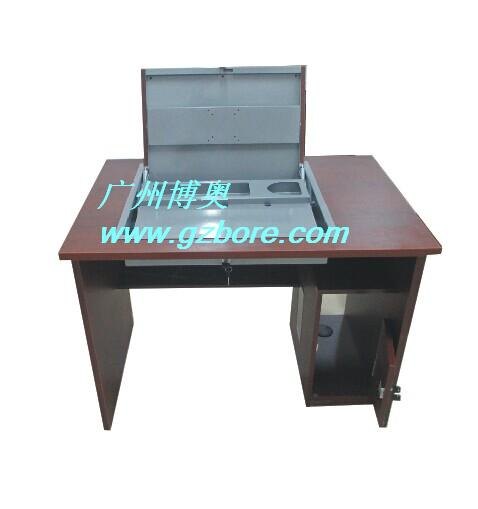 广州博奥BRZE-3Z全木单位液晶屏翻转电脑桌