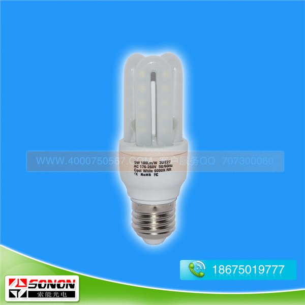 LED玉米灯5W白光暖白光贴片玉米灯泡索能光电出品