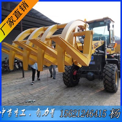 装载机抓木机铲车3吨抓圆木机图片