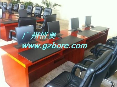 广州博奥BRZE-3E实木24寸液晶屏升降电脑桌