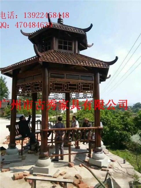 定做景区山顶木制四角凉亭/仿古六角凉亭