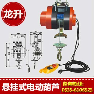 100kg悬挂式微型电动葫芦,带热保护装置和急停开关
