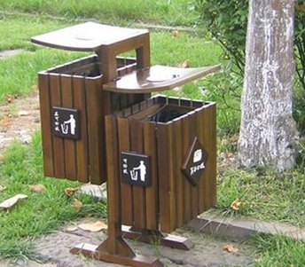供甘肃垃圾桶和兰州防腐木垃圾桶价格
