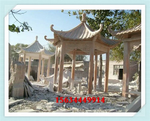 大理石亭子价格 晚霞红石亭子批发定制