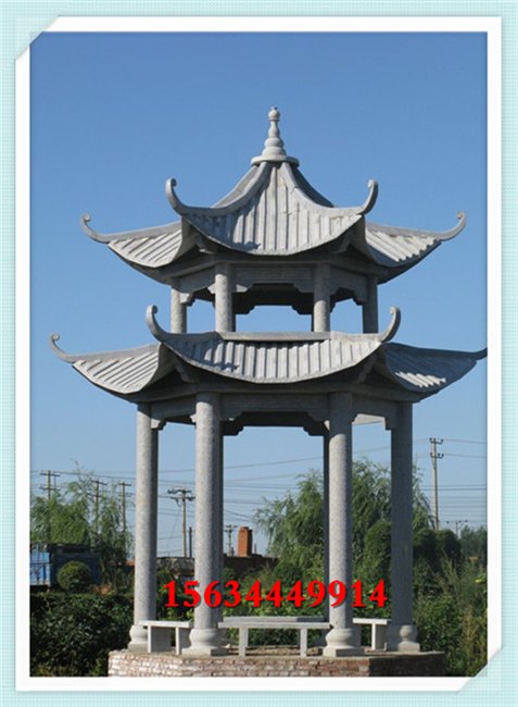 户外石凉亭图片 景观凉亭石雕供应商
