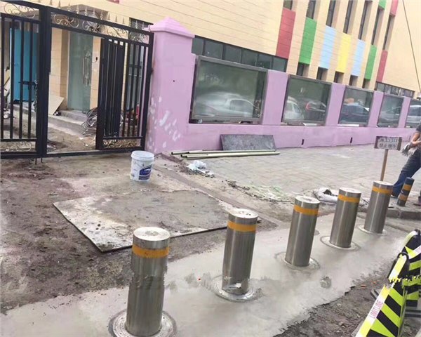 单位安防挡车柱, 自动升降柱上门安装